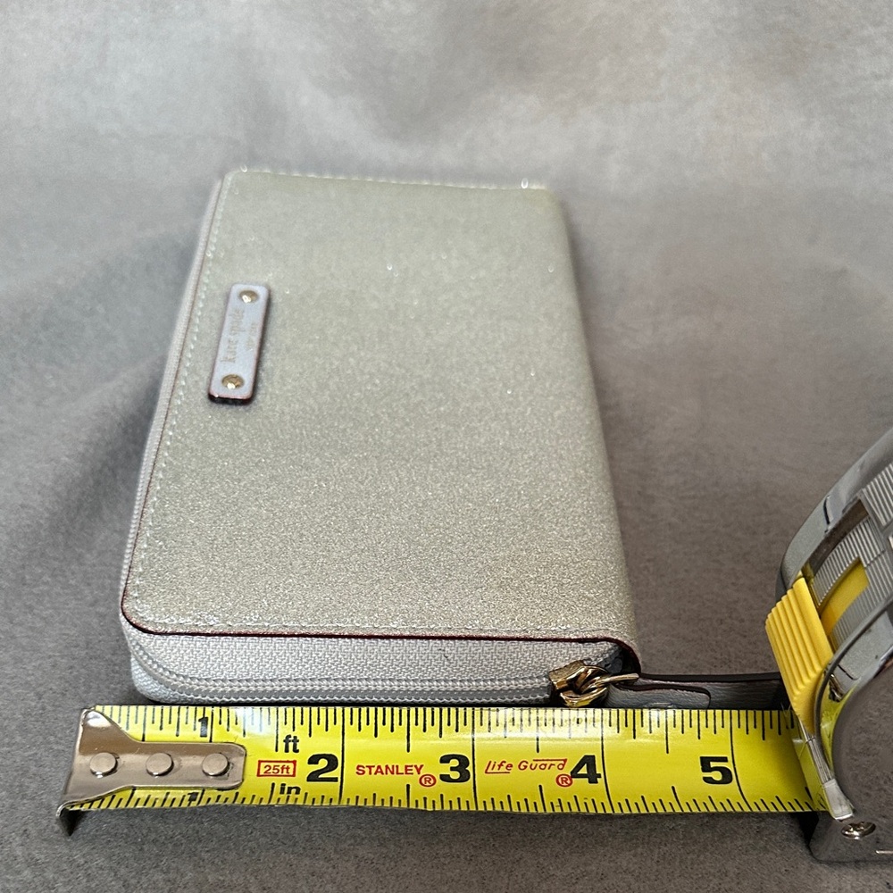 Kate Spade Kenzie Glitter Zip Wallet Shimmering Silver - Picture 10 of 10